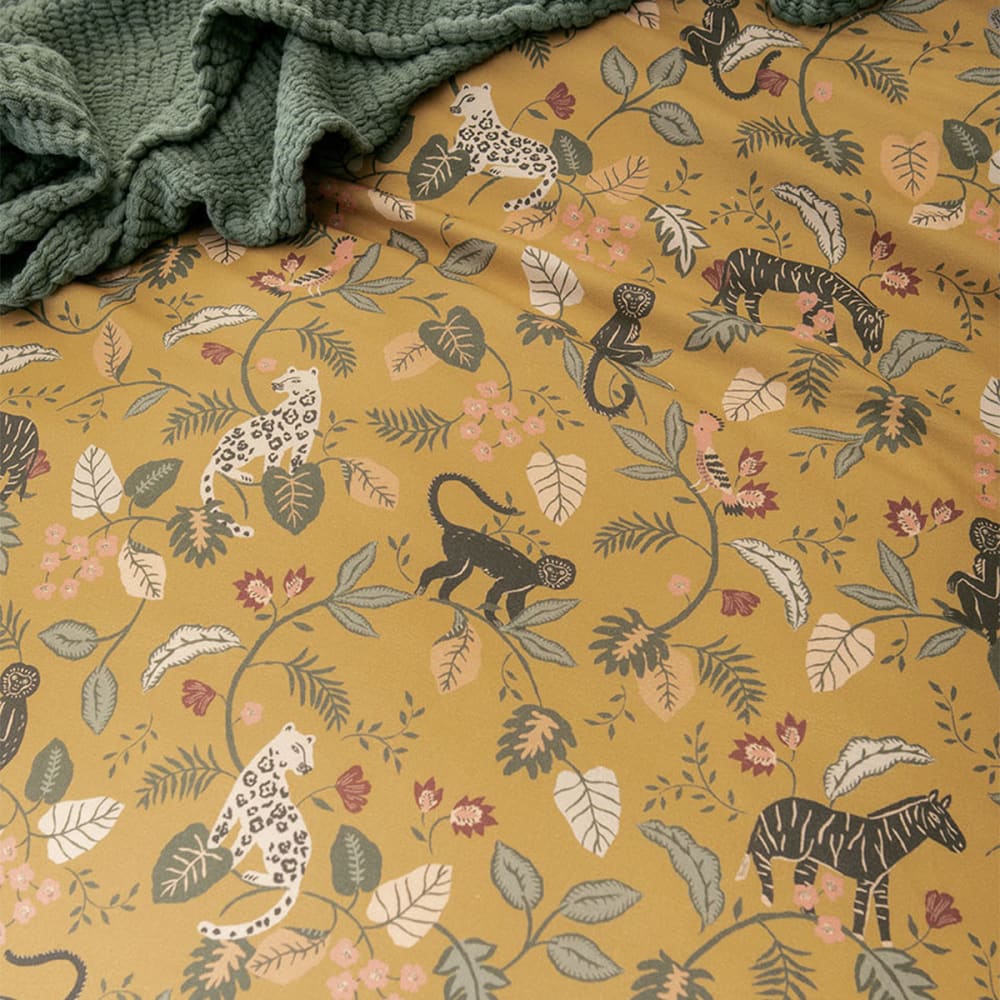 Housse de couette imprimée en percale de coton jaune 200x200 — vue 4