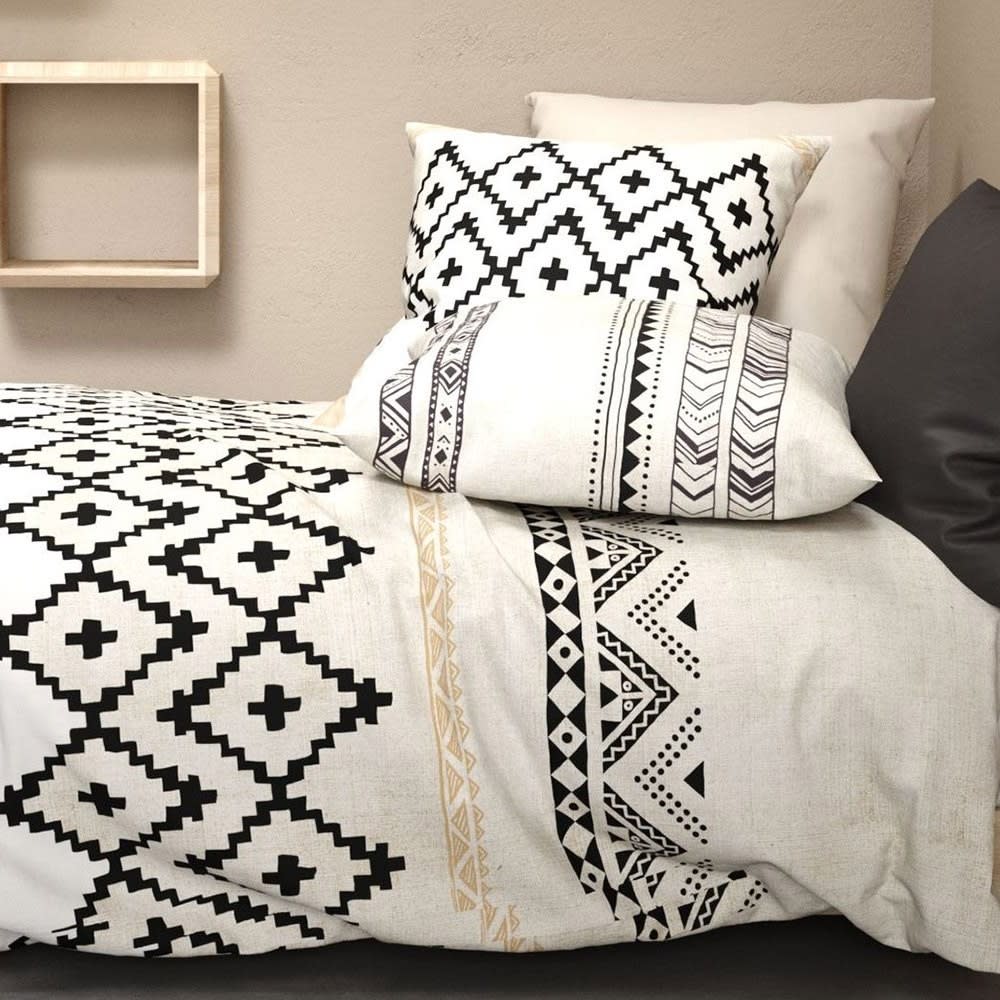 Parure de couette 100% coton 57 fils imprimée 260x240cm 2 taies - Maisons du Monde