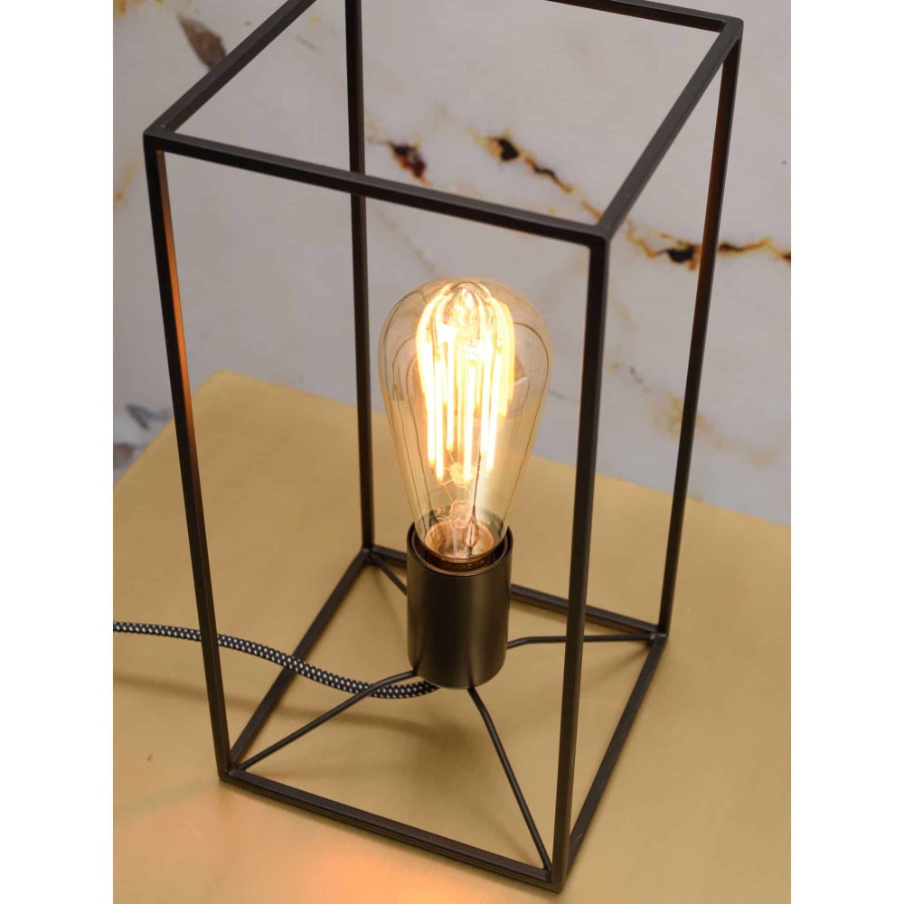Tischleuchte aus Metall, schwarz, 15x15x30cm - Maisons Du Monde