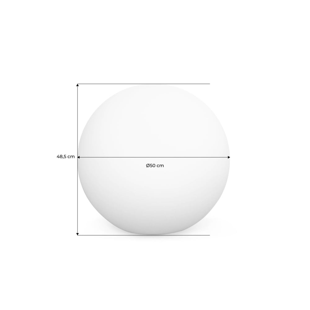 Boule led 50cm – sphère décorative lumineuse, D50cm, blanc chaud