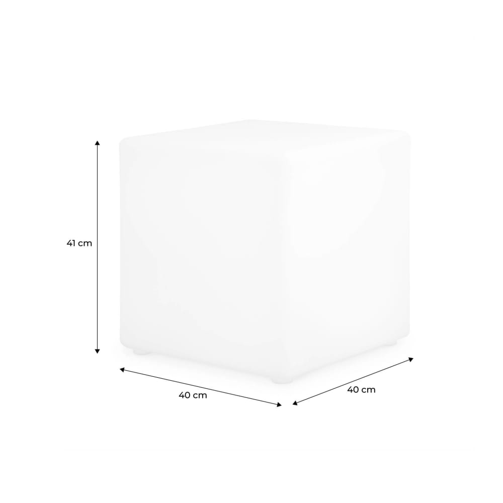 Cube led 40cm cube décoratif lumineux, 40x40cm, blanc chaud