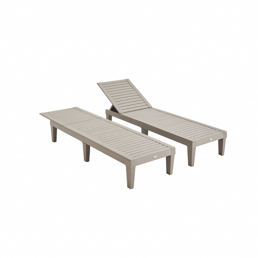 Lot de 2 bains de soleil transats multi positions en plastique