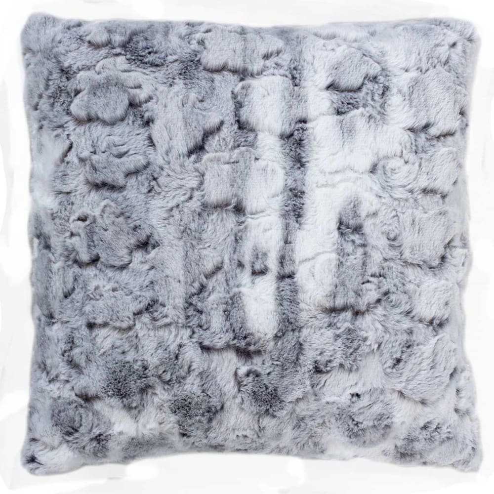 Coussin non déhoussable en imitation fourrure gris clair 40x40 cm