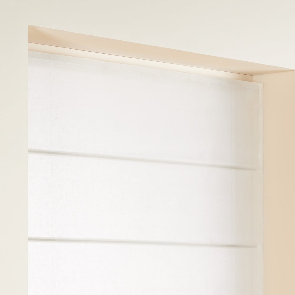 Store bateau en lin blanc 150x220 cm