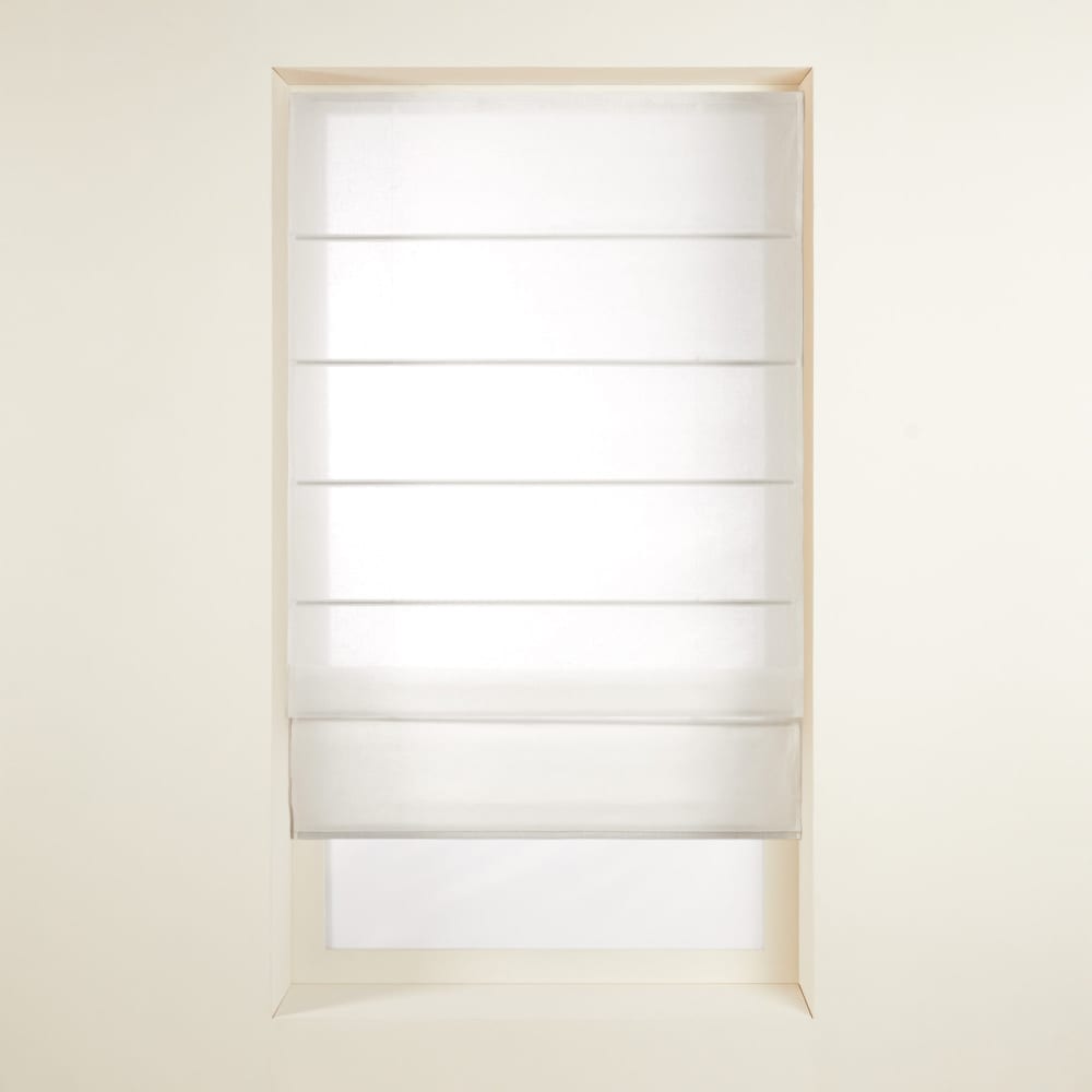 Store bateau en lin blanc 45x220 cm