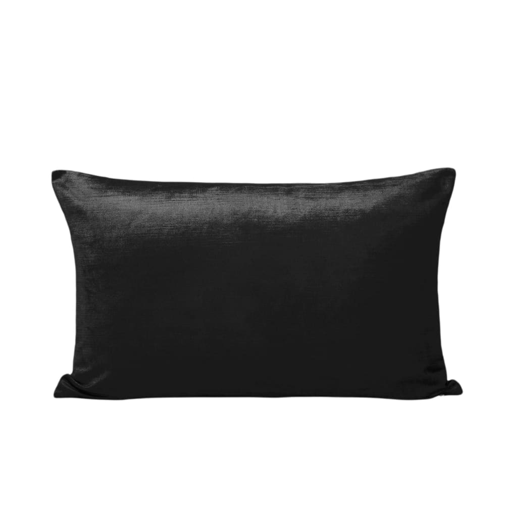 Housse de coussin en viscose noir 40x60 cm