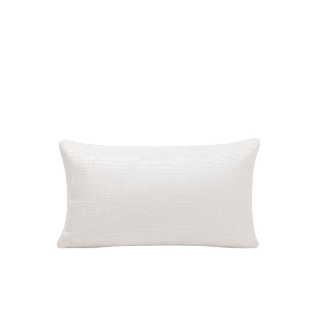 Housse de coussin tissage toile à l'effet satiné blanc 28x47 cm