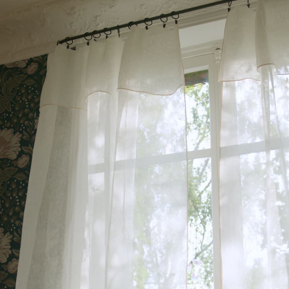 Voilage en lin blanc 145x280 cm - Maisons du Monde
