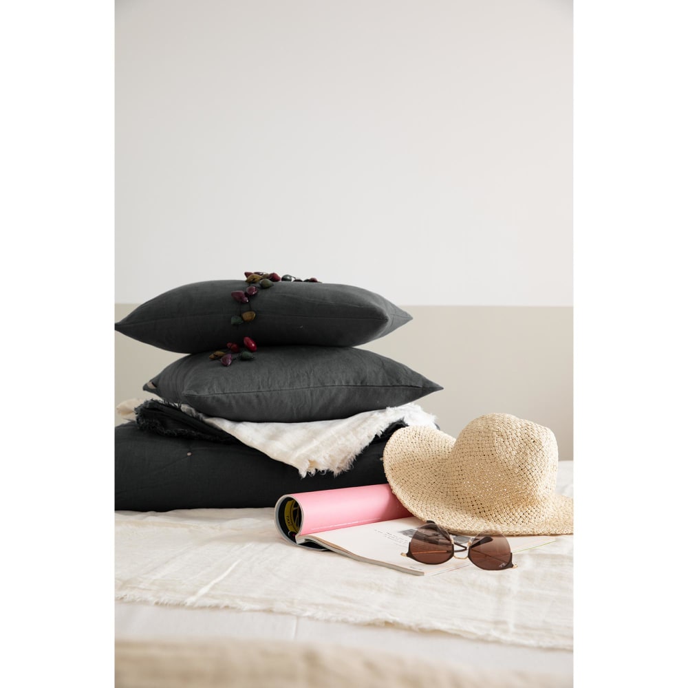 Coussin uni en coton tonnerre 30 x 50 cm — vue 3