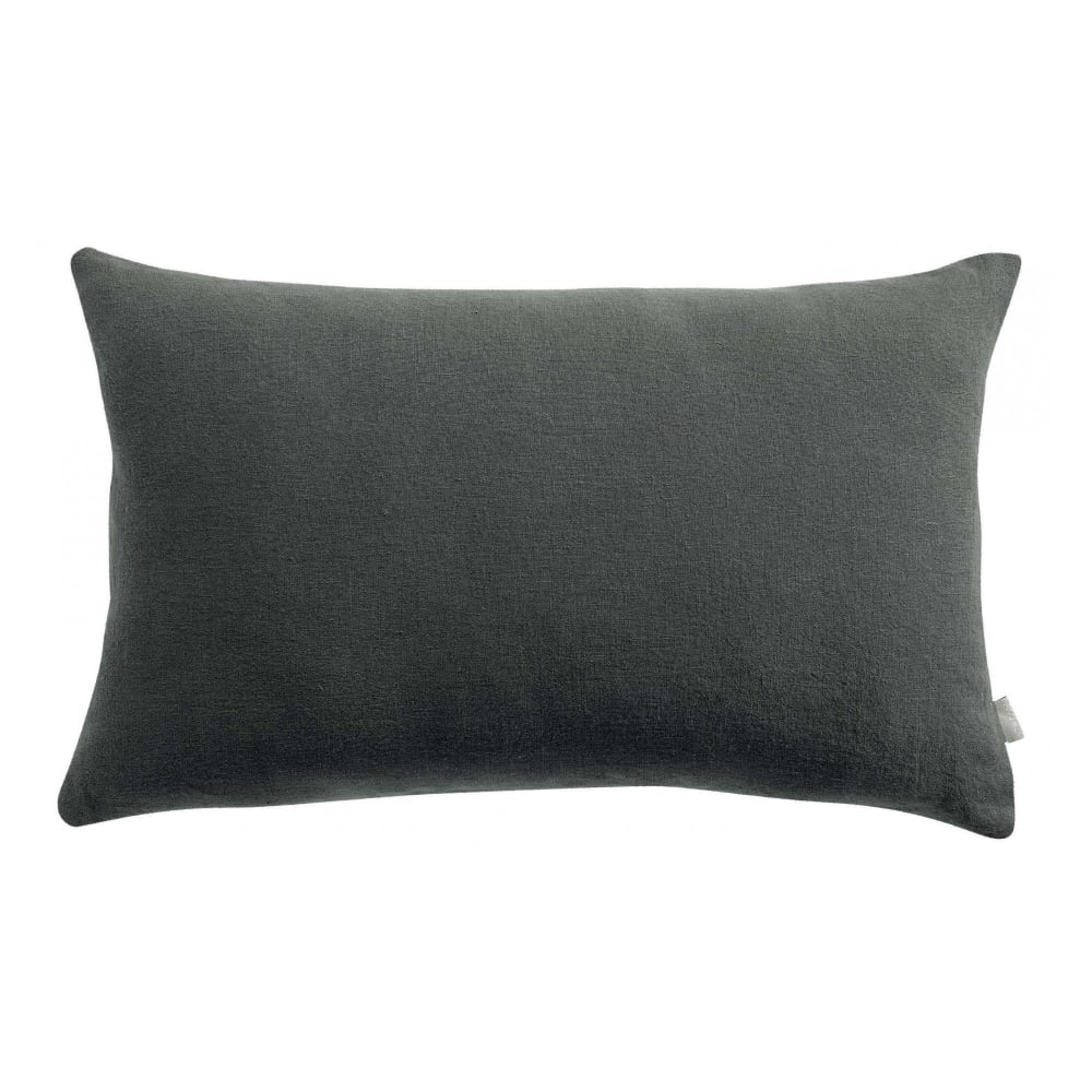 Vivaraise Coussin uni en coton tonnerre 40 x 65 cm Gris