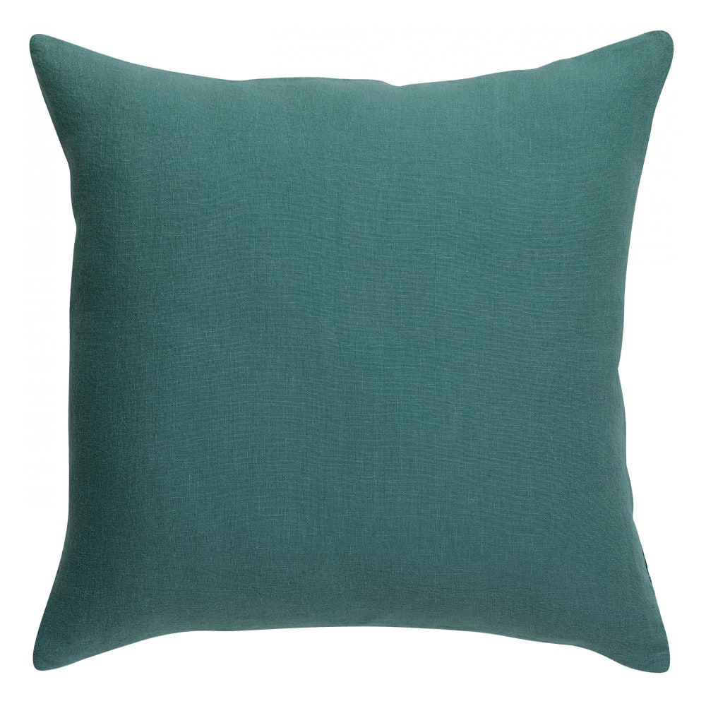Vivaraise Coussin uni en lin prusse 45 x 45 cm Bleu