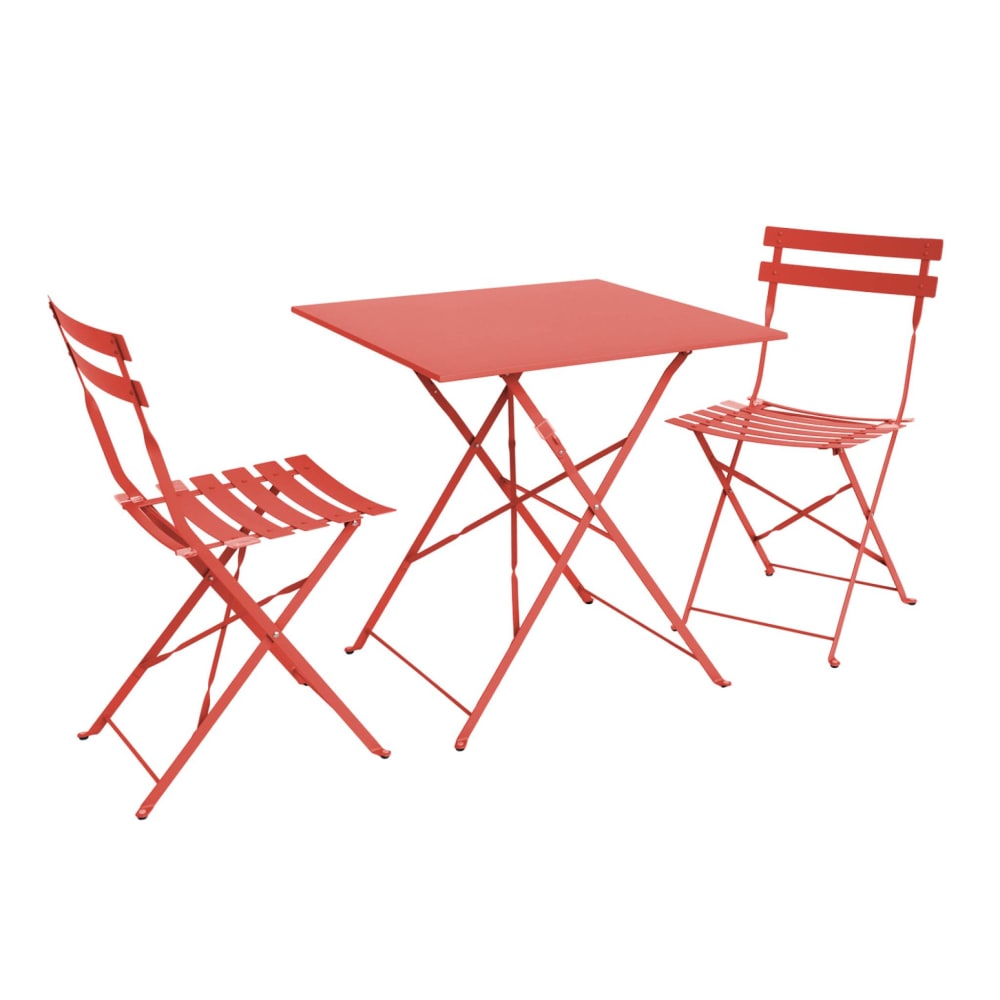 Ensemble de jardin bistrot pliable carré terra cotta
