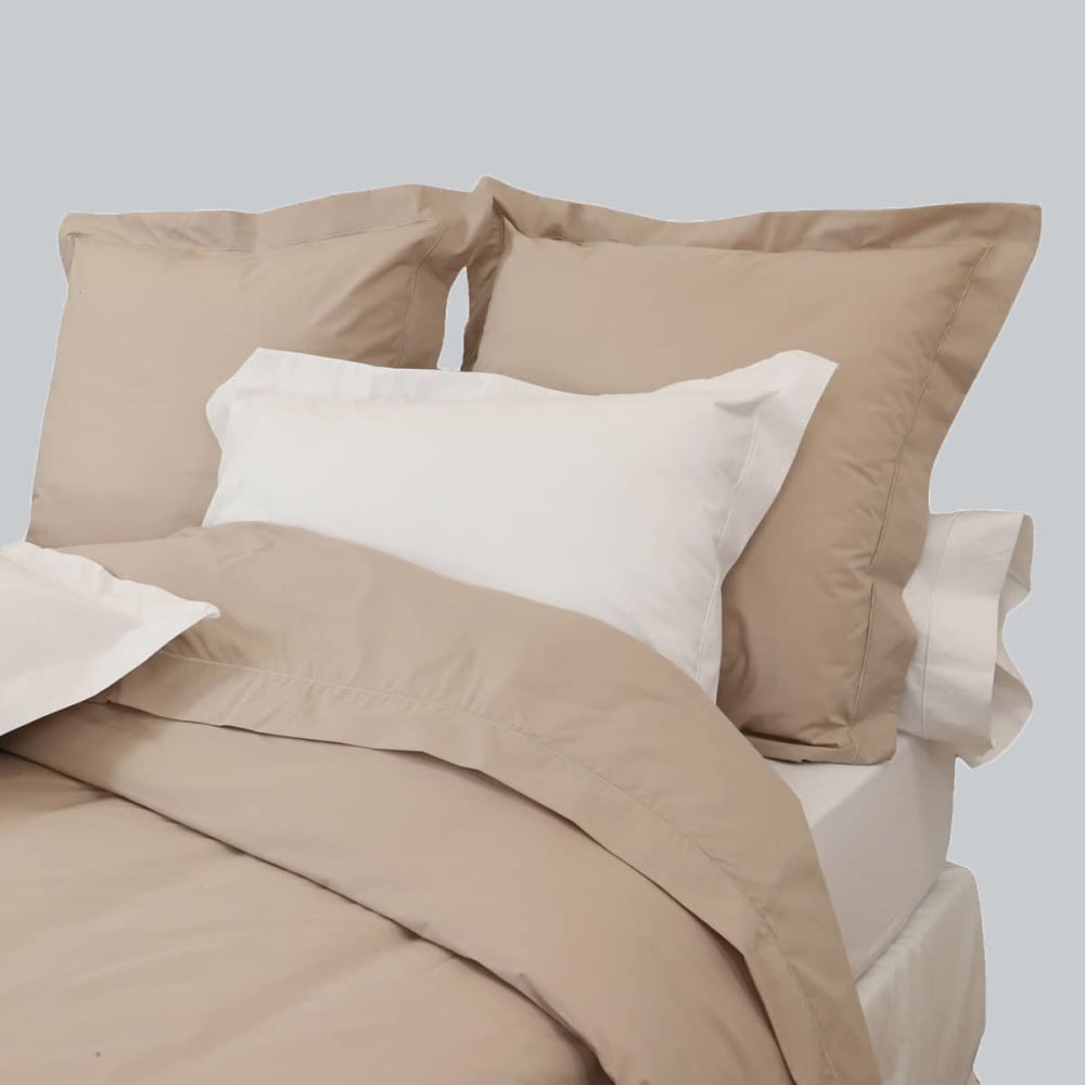 Drap housse uni 200 fils en de coton ivoire 140x200 cm — vue 3