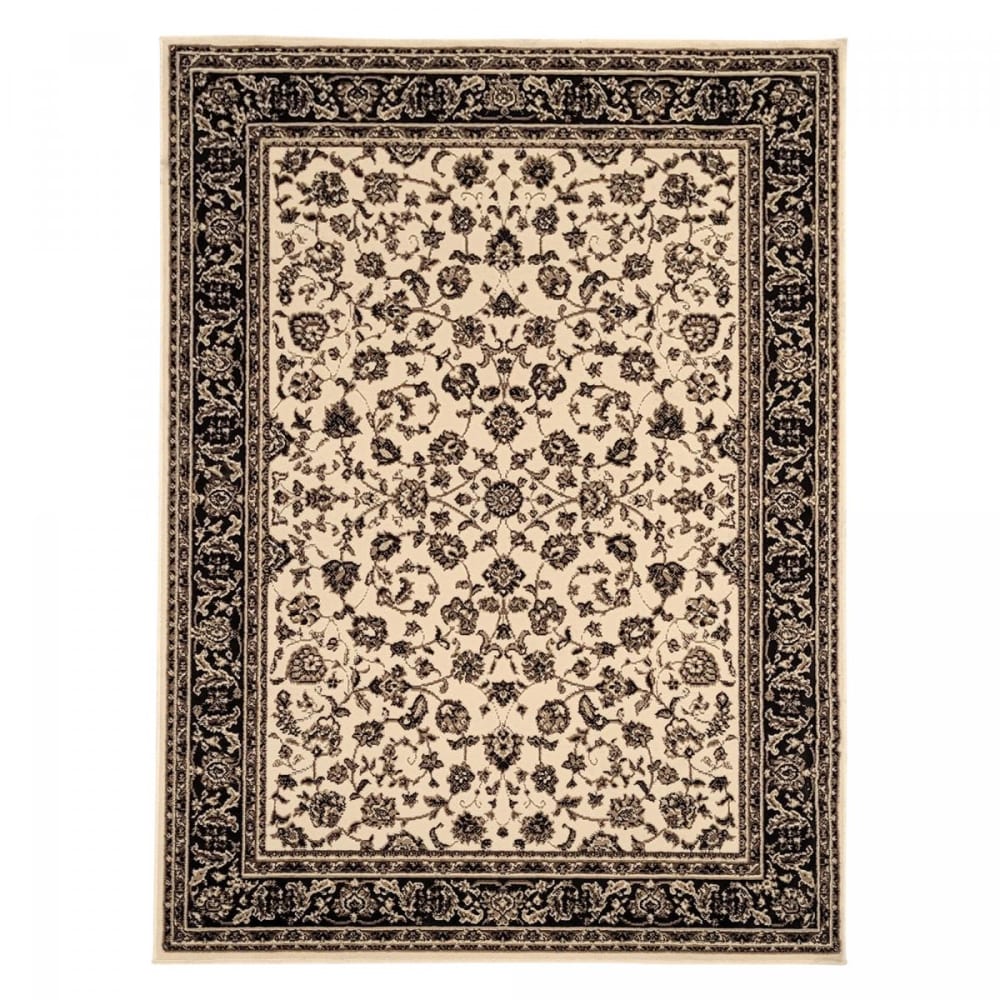 Tapis oriental motif ethnique, idéal pour une chambre, beige 120x170