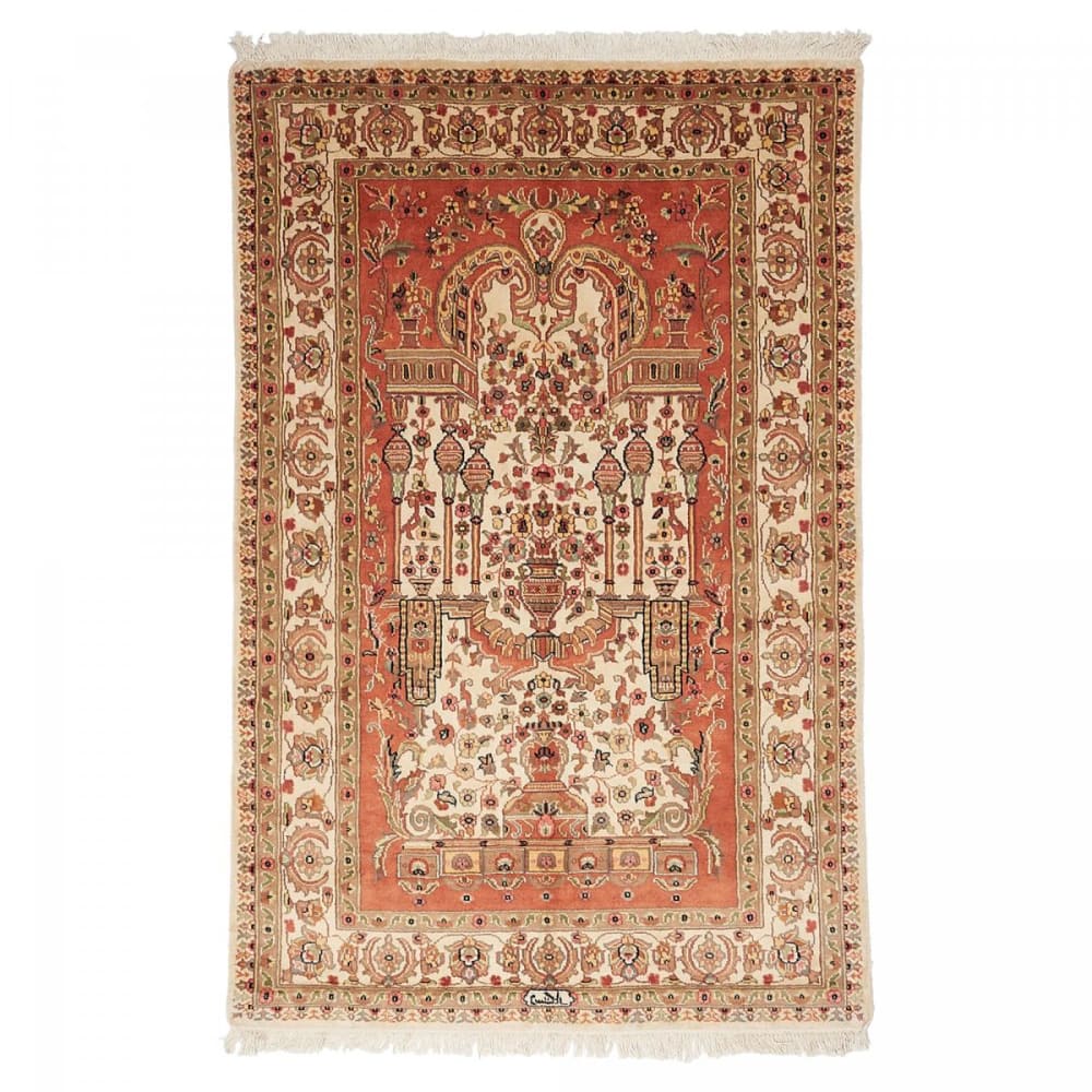 Un amour de tapis Tapis d'orient 125x195 soie beige style contemporain
