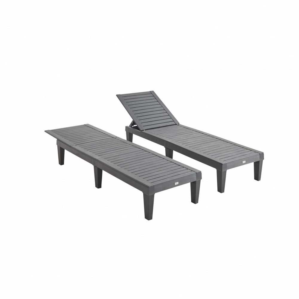Set 2 lettini prendisole multiposizione, nero - sweeek