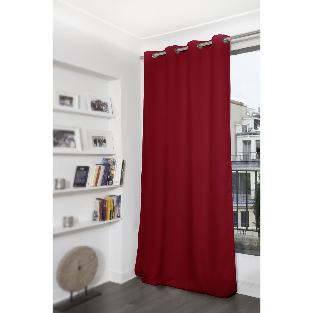 Rideau Occultant Oeillets Rouge MC330 140x180