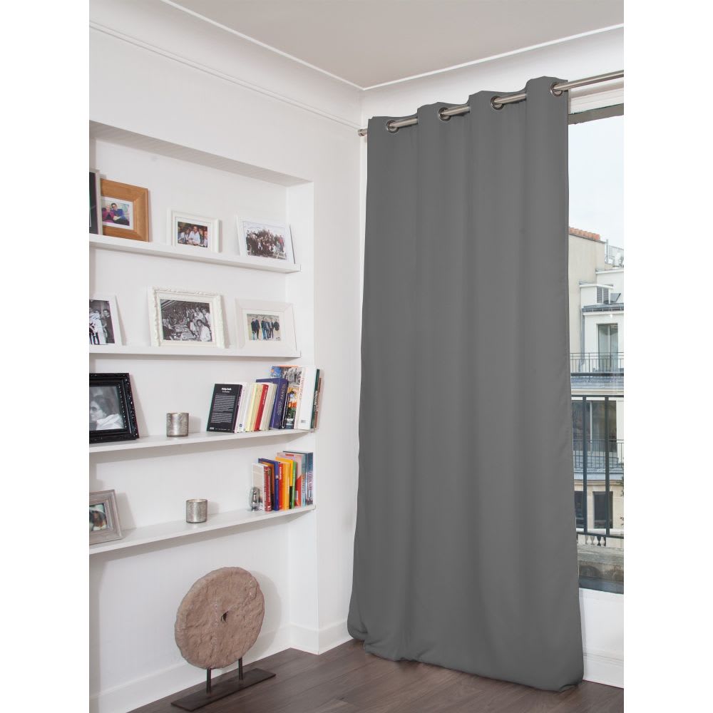 Moondream Verdunkelungsvorhang Ösens Grau MC07 140Lx260H style classic chic Grau Pes - Polyester