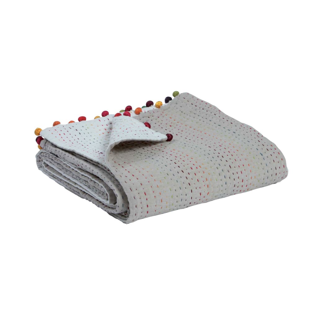 Plaid en coton multico 140 x 200 cm - Maisons du Monde