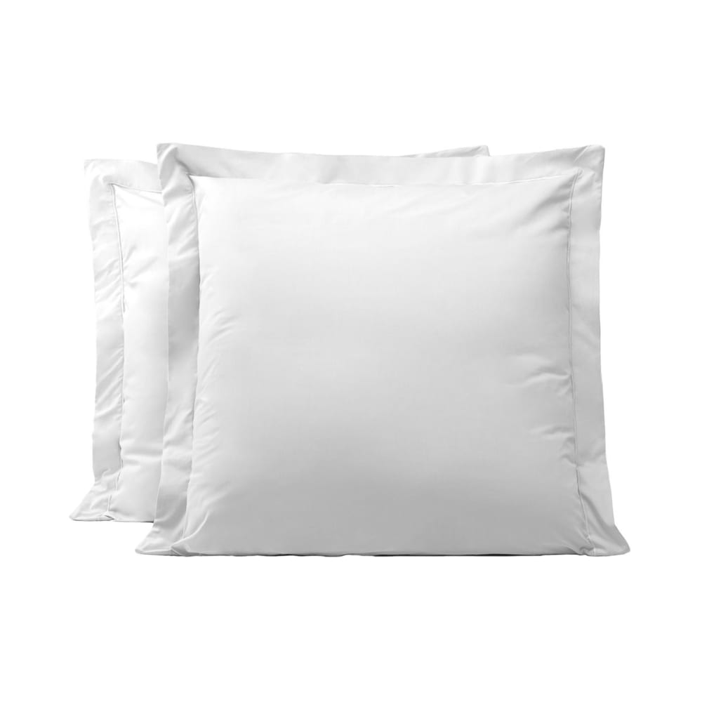 Lot de 2 taies d'oreillers en percale de coton blanc 50x70 cm