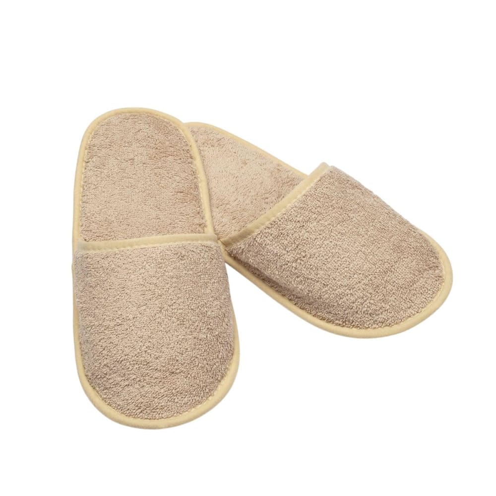 Linandelle Chausson de bain en eponge beige clair taille 41 style classique chic Certifié Oeko-Tex