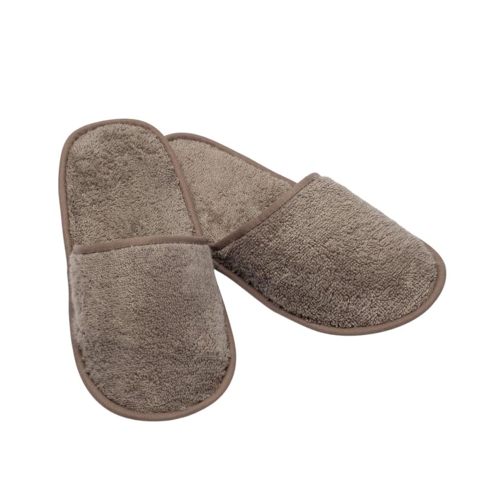 Linandelle Chausson de bain en eponge taupe taille 40 style classique chic Certifié Oeko-Tex
