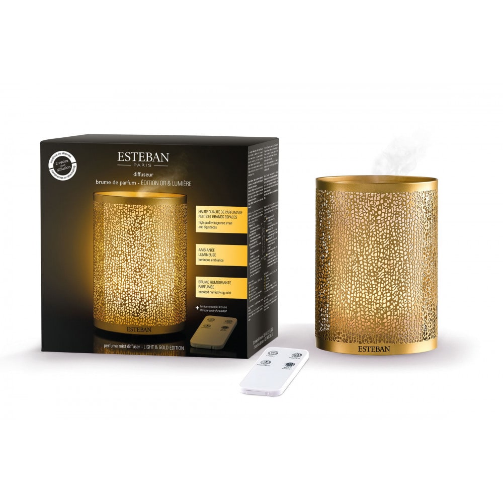Diffuseur brume de parfum or et lumi&egrave;re