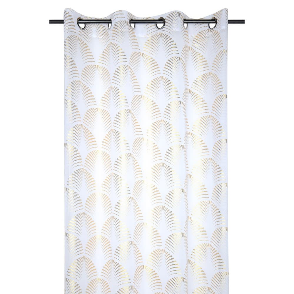 Lovely casa Voilage à œillets 140x260 cm or style contemporain Doré Pes - Polyester