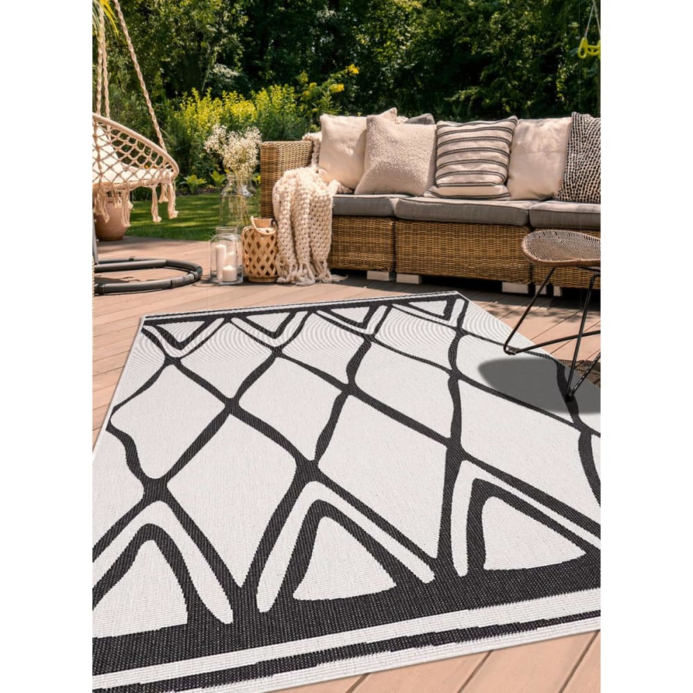 Alfombra de terraza exterior kilim reversible crema 160x230 - Maisons du Monde
