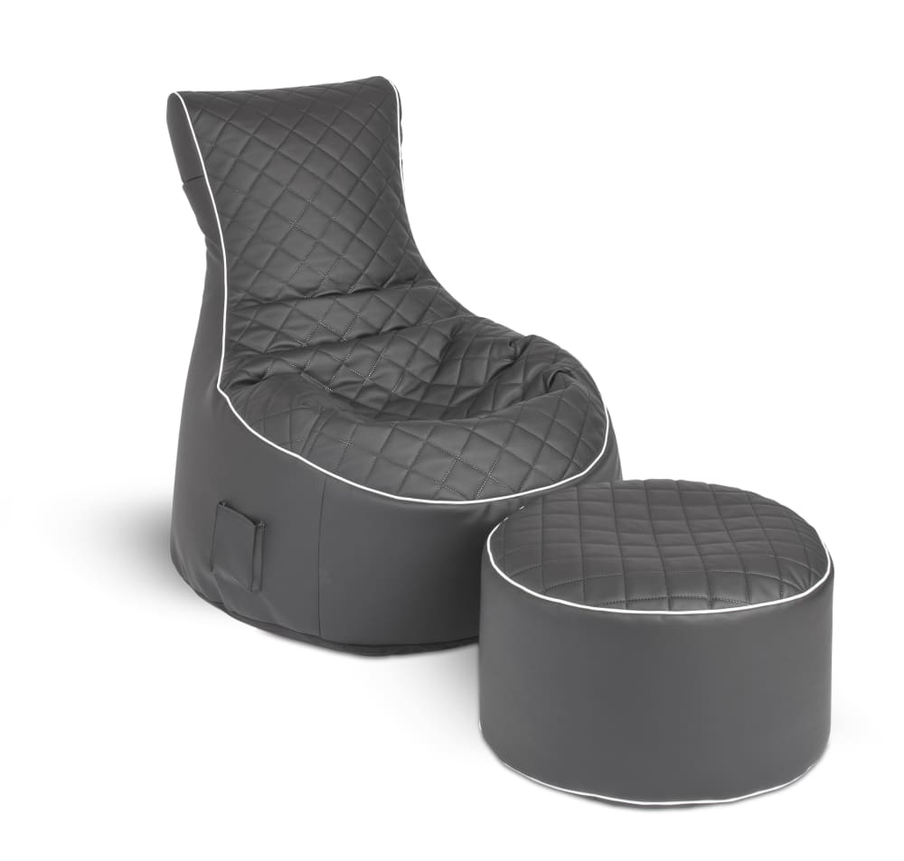 Pouf  noir avec piqure - passepoil