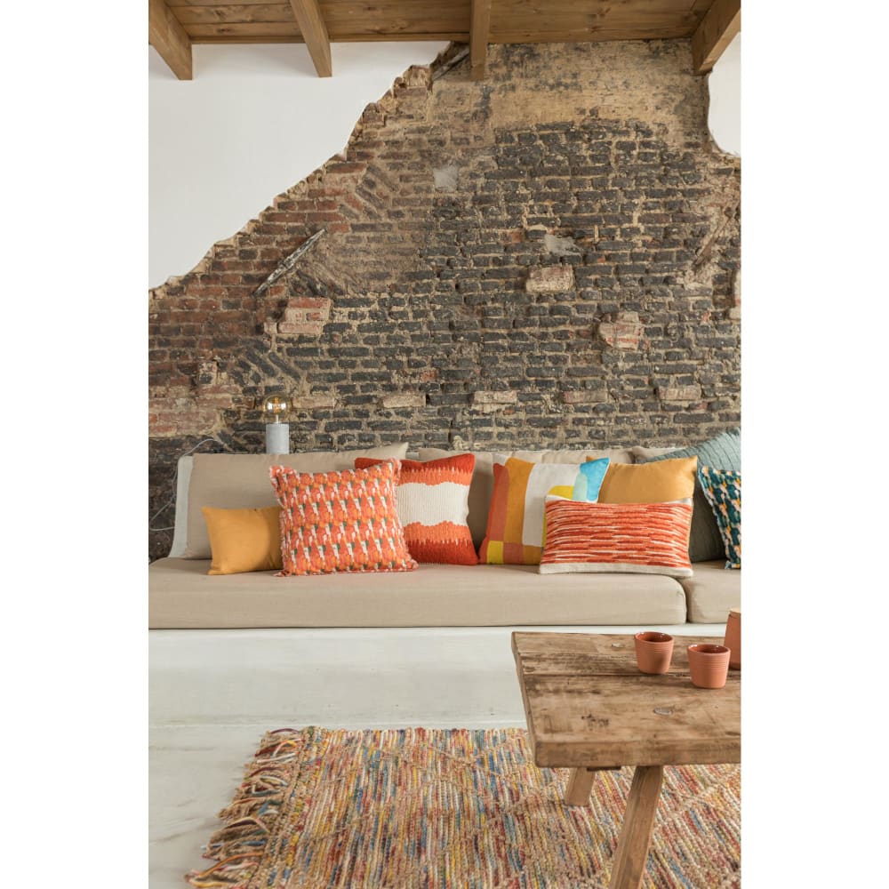 Coussin uni en lin ocre 30 x 50 cm — vue 3