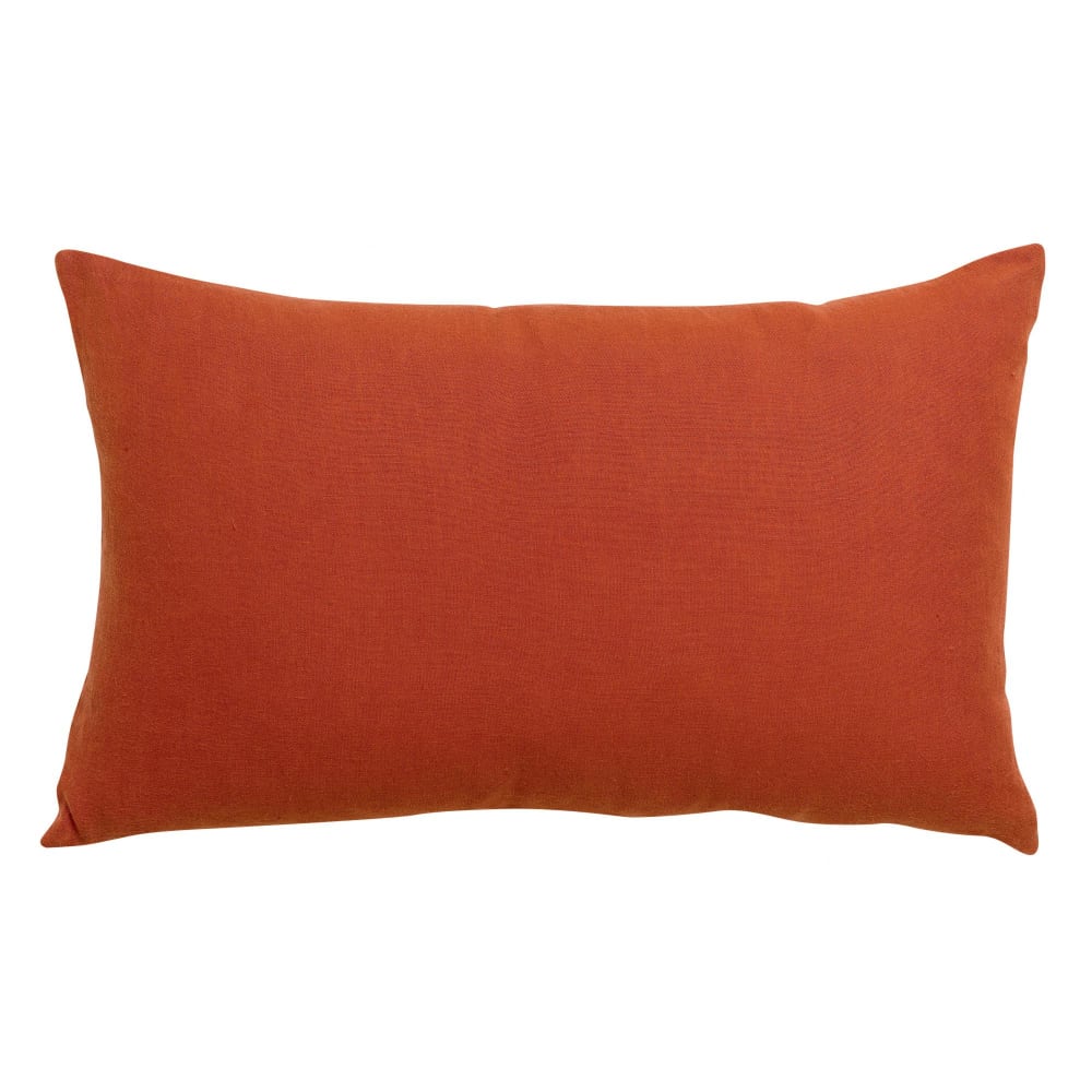 Vivaraise Coussin uni en lin rooibos 40 x 65 cm Orange