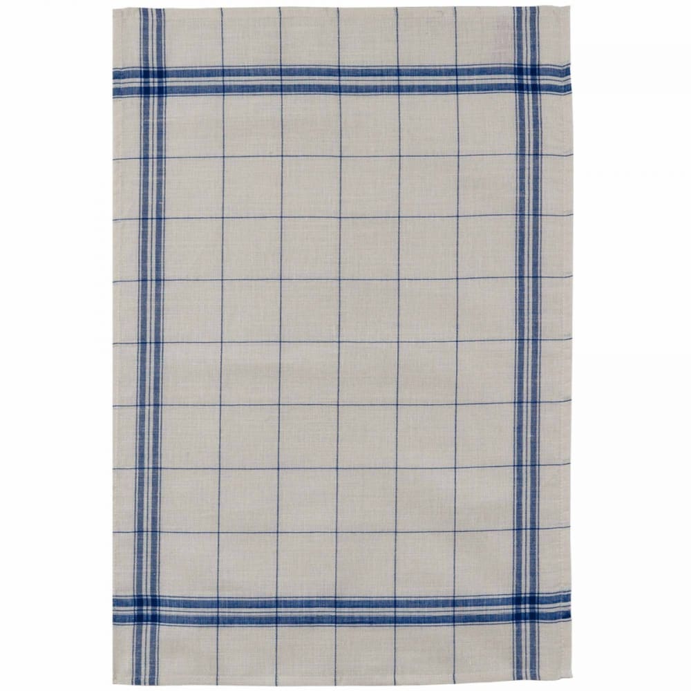 Torchon en lin bleu 50x75