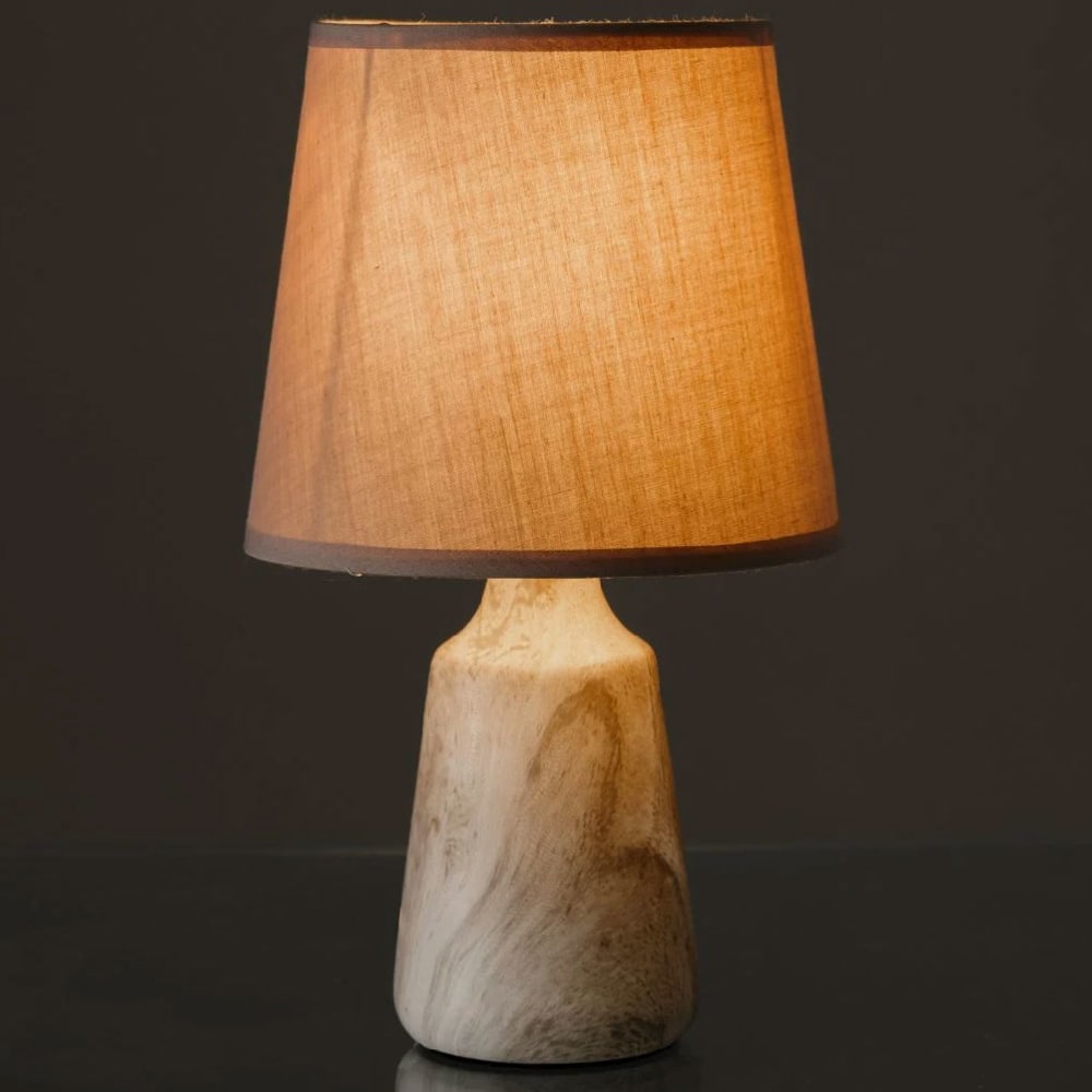 Lampe de chevet beige marbré 28 cm — vue 3
