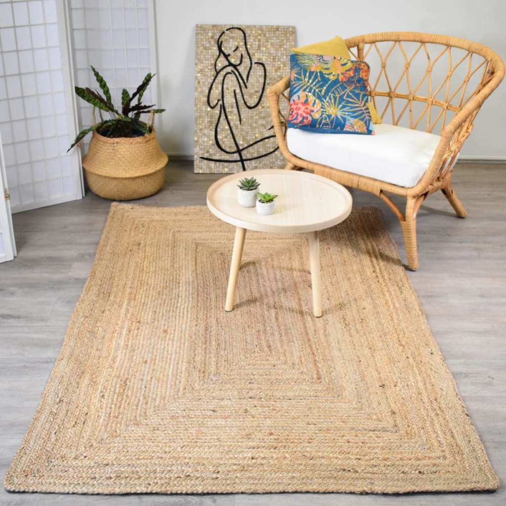 Tapis en jute tissé main idéal comme tapis salon, beige 160x230 - Maisons du Monde
