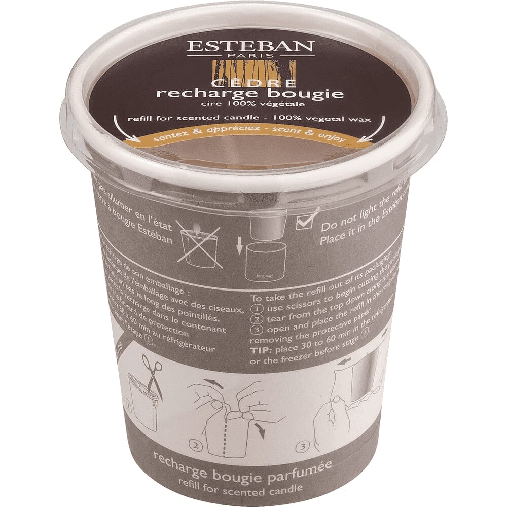 Esteban Paris Parfums Recharge pour bougie parfumée 180g style classique chic Beige Cire