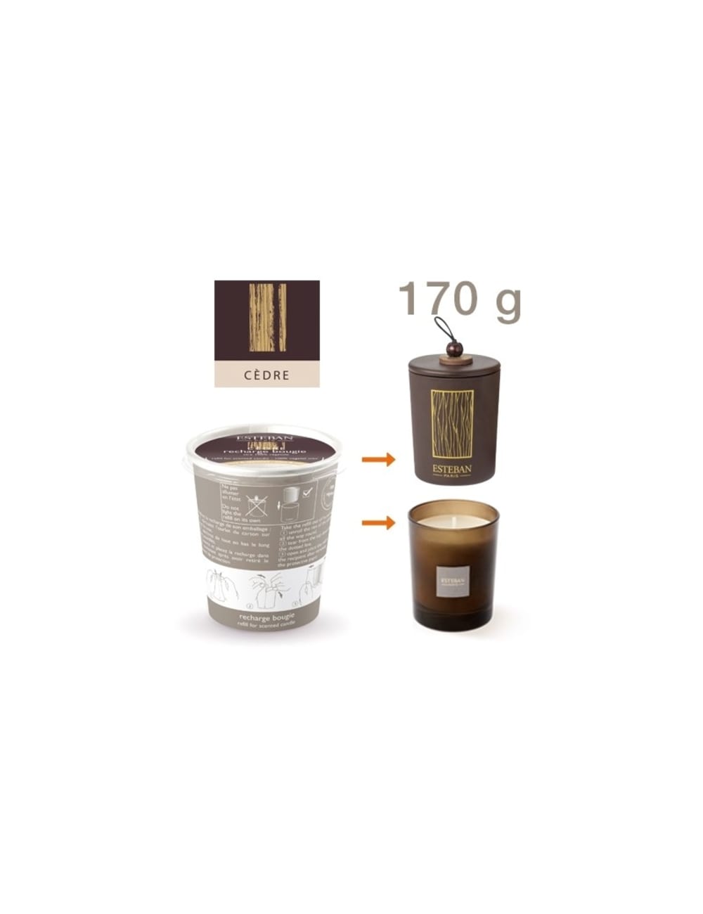 Recharge pour bougie parfumée 180g - Maisons du Monde