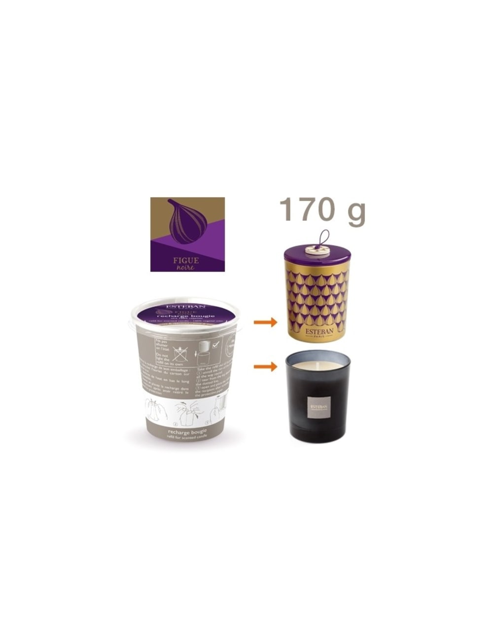 Recharge pour bougie parfumée 180g - Maisons du Monde