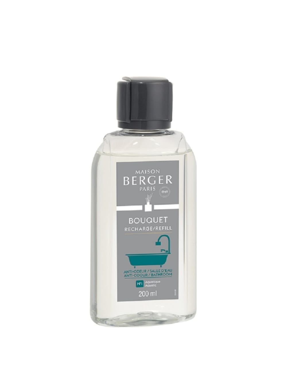 Maison Berger Recharge parfumée anti-odeurs salle d'eau n°1 200ml Transparent Pvc - Poly Chlorure De Vinyle