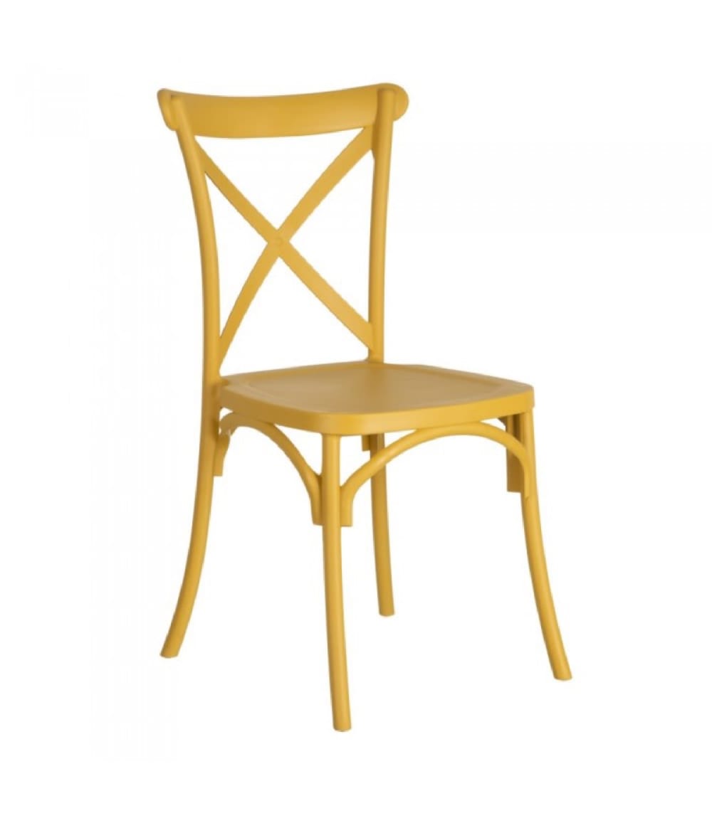 Chaise bistrot en polypropylène - jaune