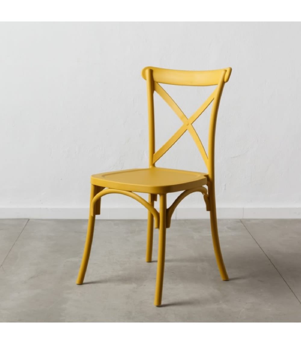 Chaise bistrot en polypropylène jaune