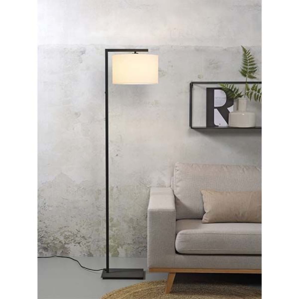 Lampadaire noir et abat-jour blanc H160cm - Maisons du Monde