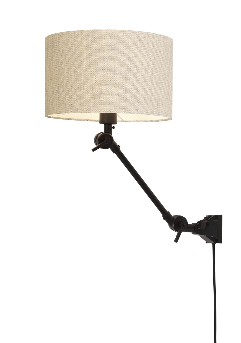 Applique noire flexible et abat-jour L65cm