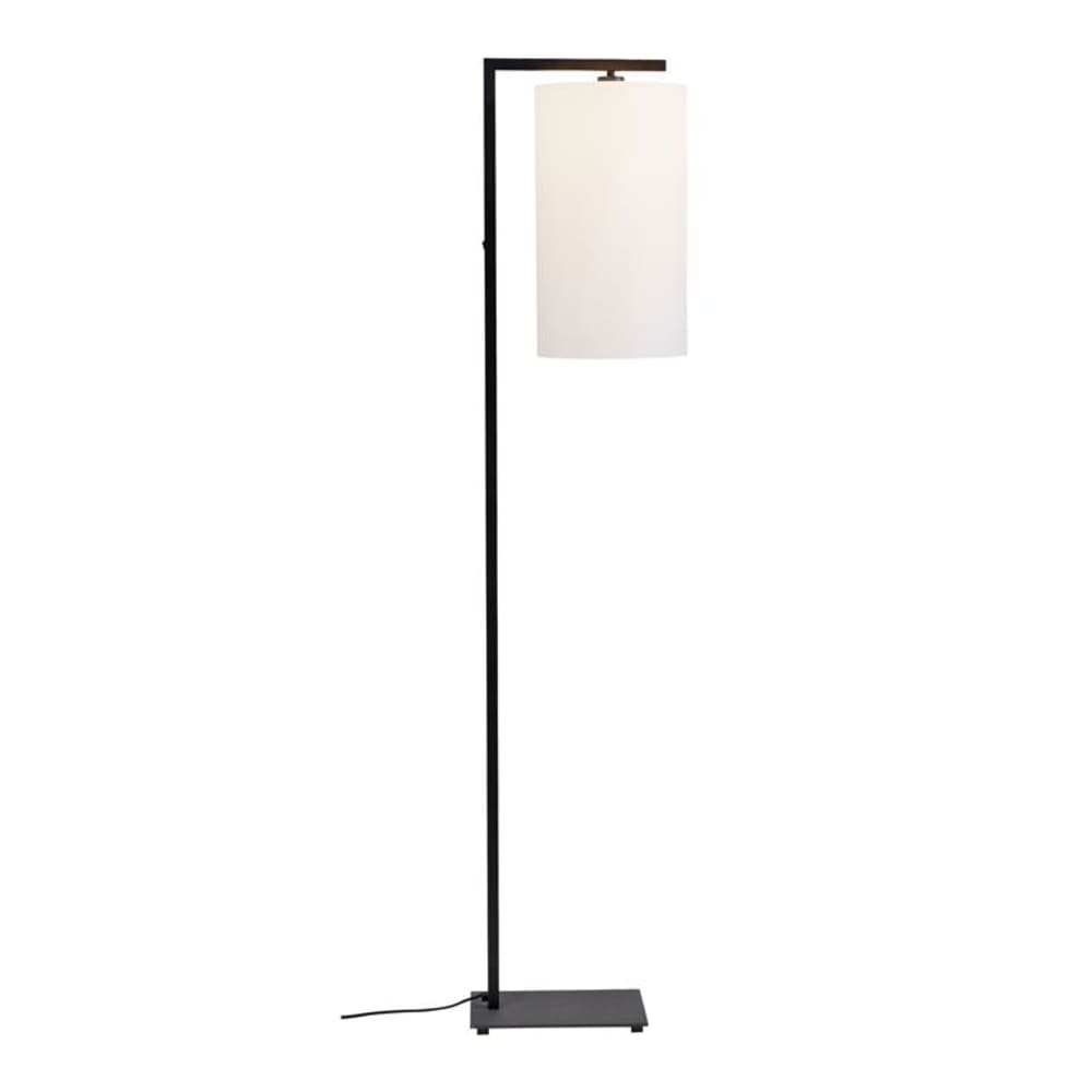 Lampadaire noir avec abat-jour blanc H160cm