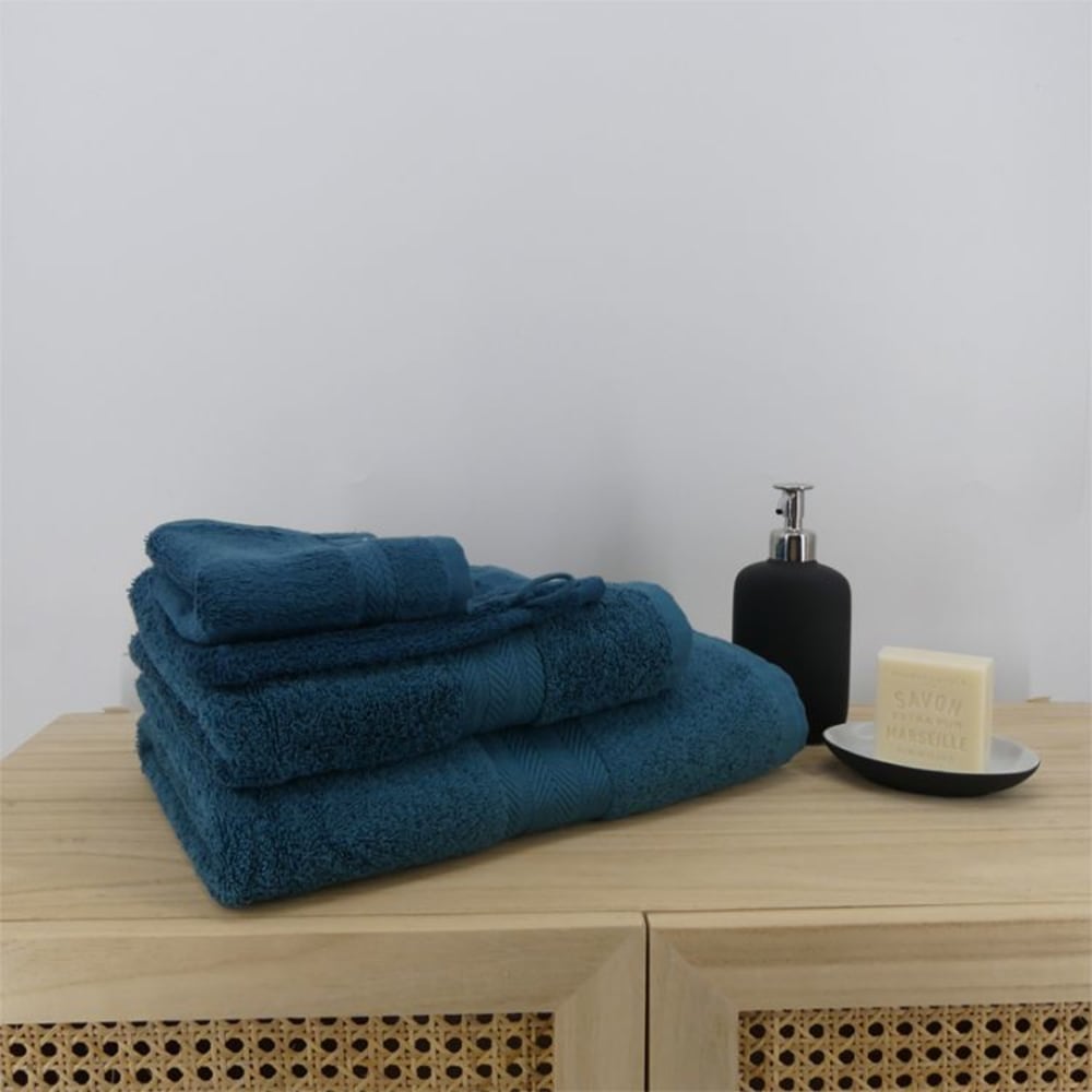 Serviette de toilette en Coton bleu 50x100 cm