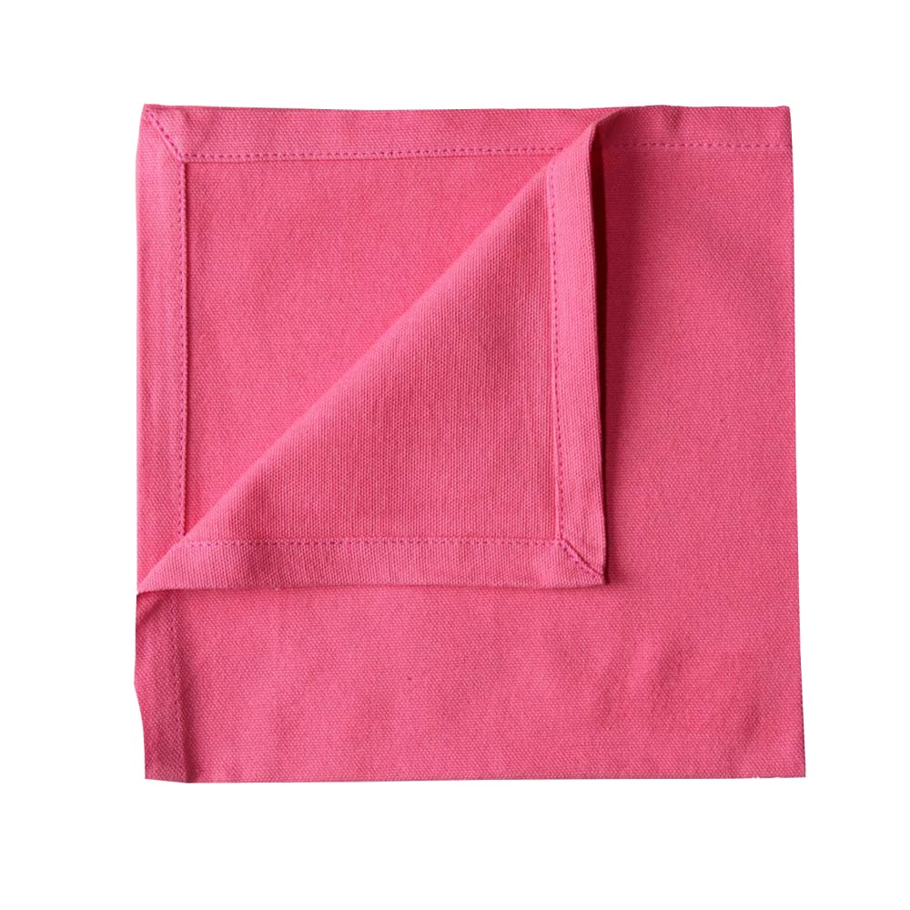 Serviette de table unie et colorée coton fuchsia 40x40 cm