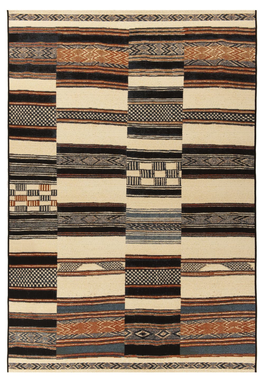 Alfombra plana de poliéster - beige - 160x235 cm