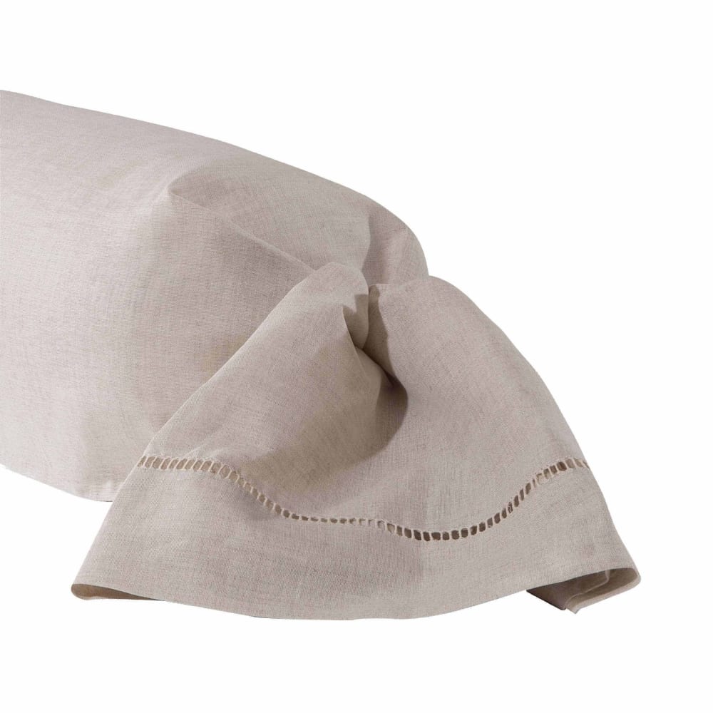 Taie de traversin en lin métis naturel 43x190