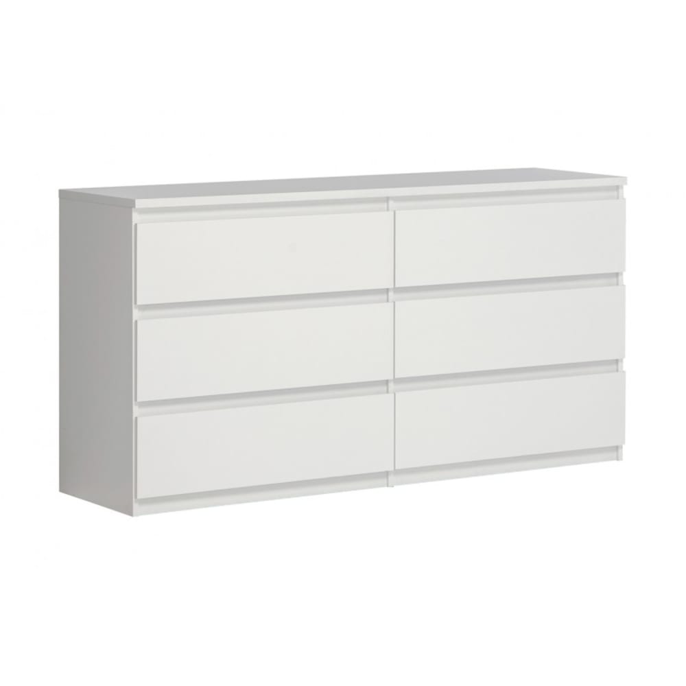 Meubletmoi Grande commode 2x3 tiroirs blanc mat Blanc Panneau De Particules - 154x80x42cm