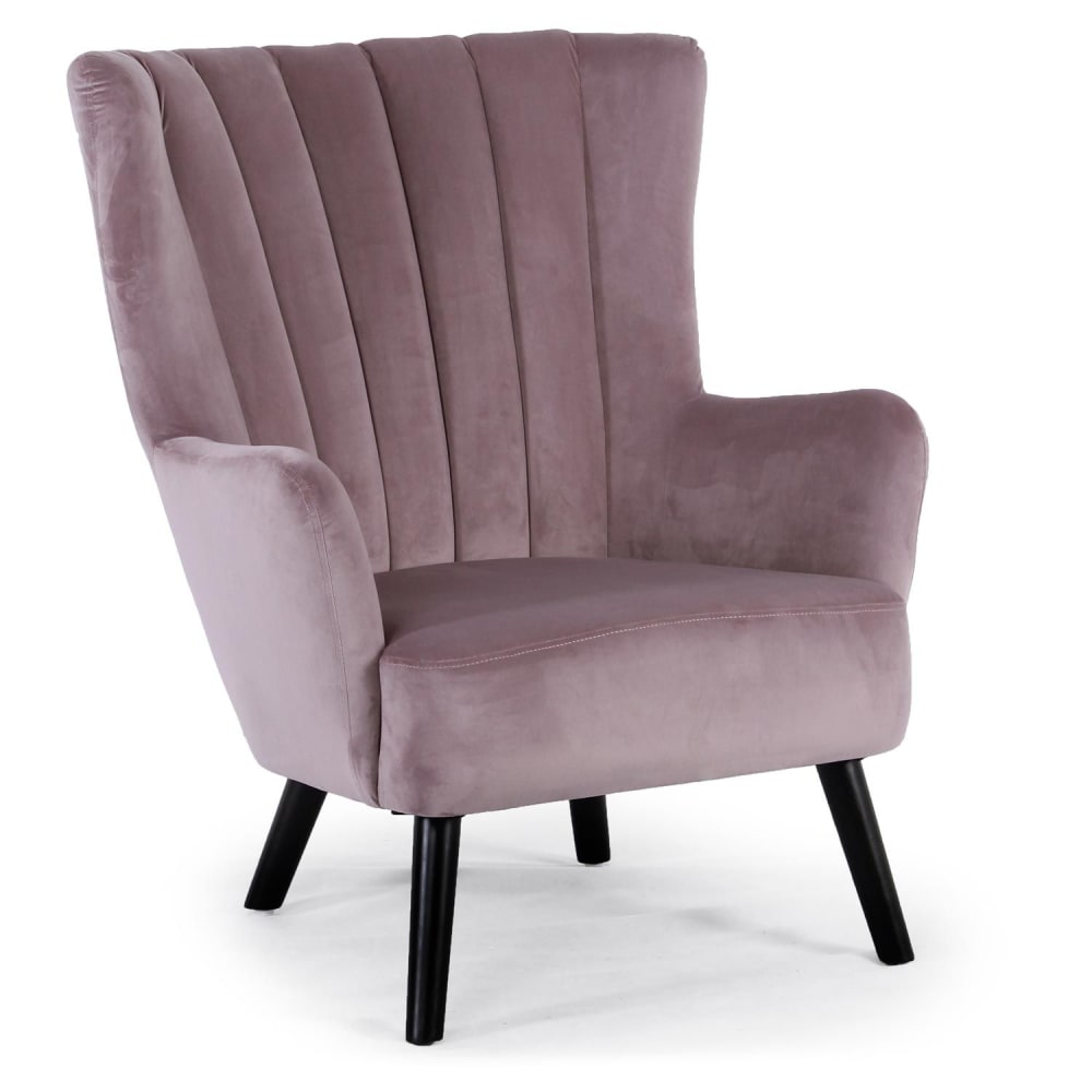 Fauteuil rose Vidal en velours